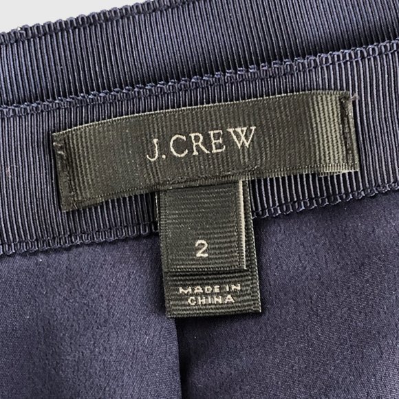 J Crew Navy Pleated Polka Dot Skirt Size 2 - Picture 8 of 11